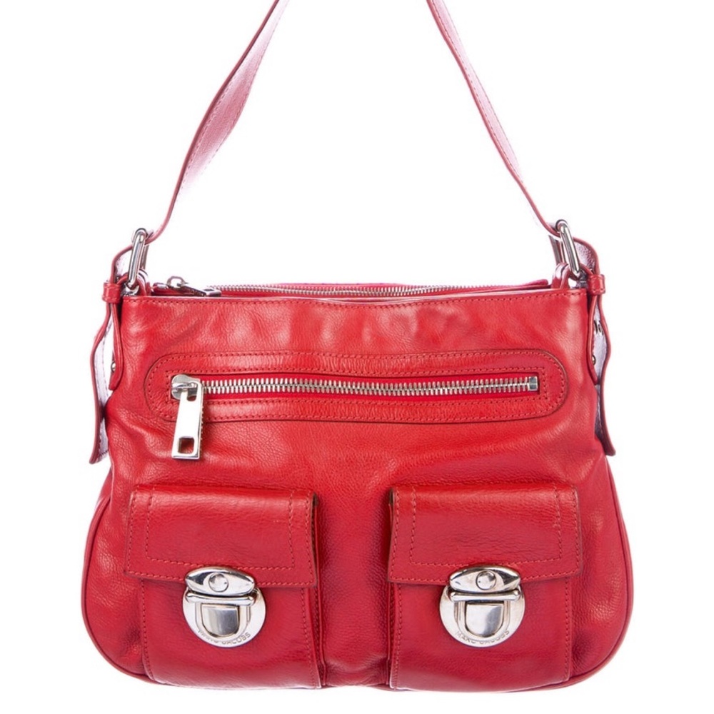 Marc Jacobs Red Leather Sofia Hobo Bag